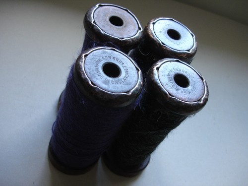 Antique wooden bobbins - wooden,