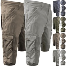 Mens Stretch Cargo Shorts Long