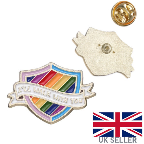 Shield rainbow pin badge ally - pin,