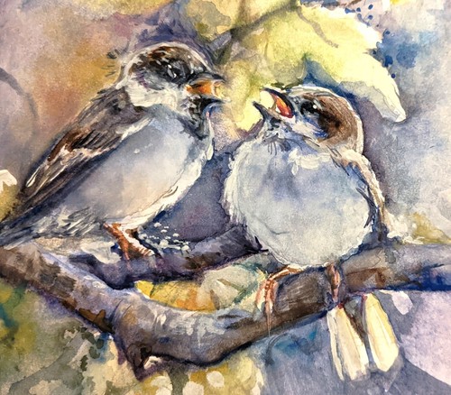 Sparrow painting original