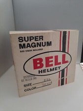 Vintage Motorcycle Helmet Bell Super Magnum Racing BOX ONLY  Size 6-3/4 Silver 