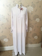 Men Jubbah Thobe Arab Robe Islamic Dress New - white size 54