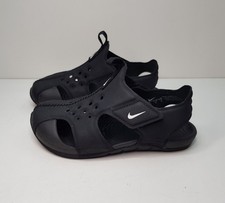 NIKE SUNRAY PROTECT II SIZE 9.5UK EUR27 BOYS GIRLS BLACK WALKING SANDALS SHOES