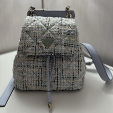 Blue tweed boucle Guess small backpack