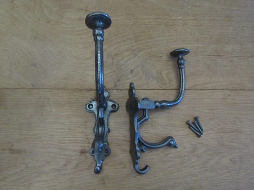 Cast iron rustic coat hooks - cast,