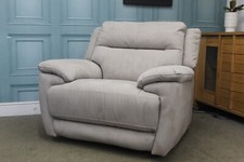 FURNITURE VILLAGE, TOUCH ELECTRIC RECLINER ARM CHAIR IN GREY SADDLE FABRIC