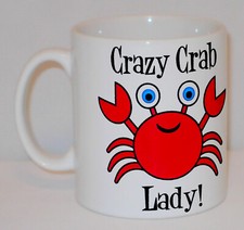 Crazy Crab Lady Mug Can Personalise Funny Animal Lover Sea Food Eat Fish Gift 