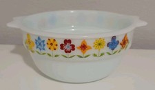 Vintage Phoenix opalware fin handled  casserole dish Floral 17cm / 6.6"  