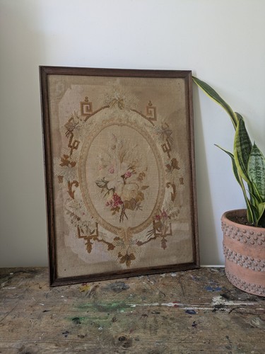 Antique french needle point - antique,
