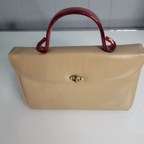 Vintage beige evening handbag - evening,