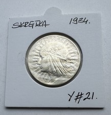 Poland Silver 5 Zlotych Coin Skrętka Mint Error Polonia 