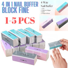 4 IN 1 NAIL BUFFER BLOCK Fine Grit Smooth Polish & Shine Remove Ridges Nail File