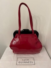 Lulu Guinness Large Red Patent Leather Pollyanna Shoulder Bag RRP £325
