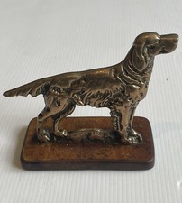 Vintage Bronze English Pointer Setter Working Dog Mounted Figure Collectible