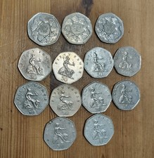 13 Old Style 50 Pence Coins
