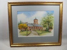 St Helen's Church Tarporley Watercolour By Gordon Wilkinson Mounted & Framed