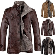 Winter Warm Mens Pu Leather