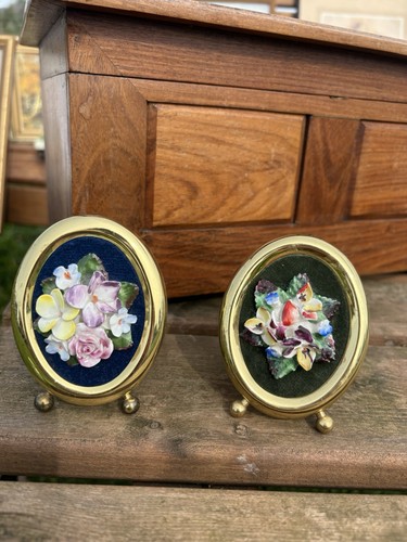 Pair vintage miniature oval - pair,