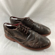 Lambretta Mens Brogues Soft Leather Red Brown Extra Light Shoes Size UK 11 US 12