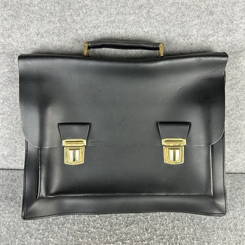 Vintage briefcase black gold - vintage,