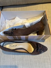 Ladies Court Shoes Brown Suede