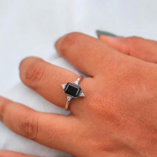 2ct emerald cut black - 2ct,