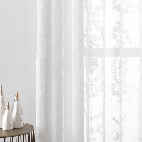 Voile sheer curtains pair - sheer,