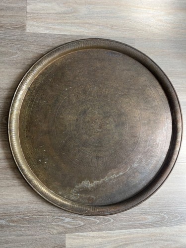 Antique islamic brass round - islamic,