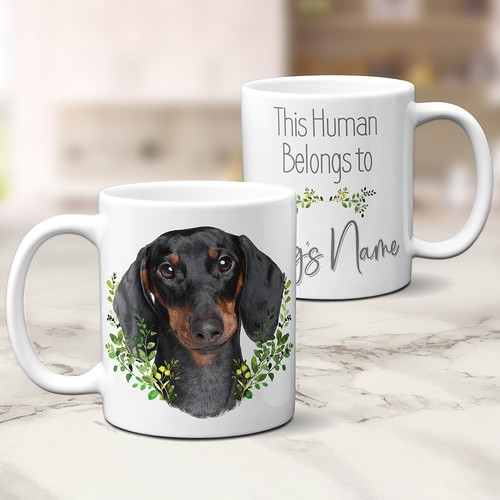 Personalised black dachshund - black,