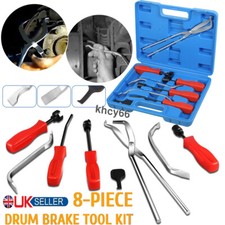 8pc Brake Shoe Service Tool Kit Removal & Instaler Retaining Spring Pliers Spoon