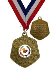 Horse Racing Award (D) 66mm Abril Gold Medal & Ribbon Engraved Free