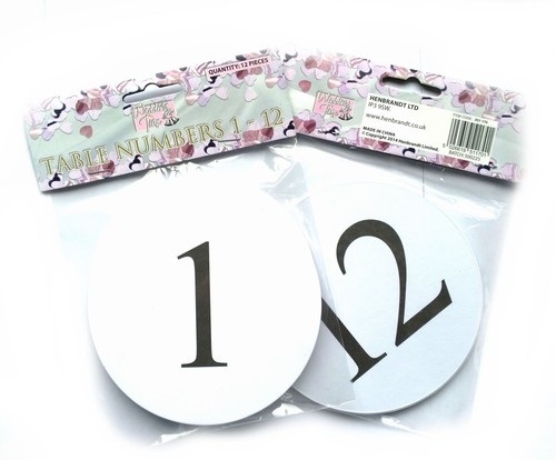 Wedding party table numbers - party,