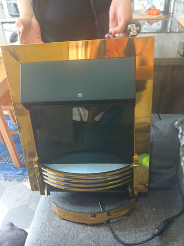 Electric inset fireplace with - inset,