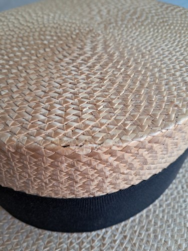 Vintage stiff straw boater - stiff,