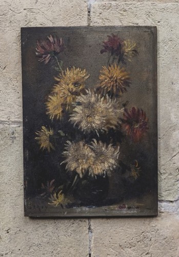 Beautiful french floral oil - floral, on