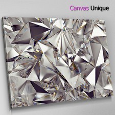 AB1572 silver diamond Abstract Canvas Wall Art Framed Picture Print