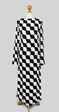 Primark Retro Print Maxi Dress Black White Long Sleeve Pencil Style Size 6