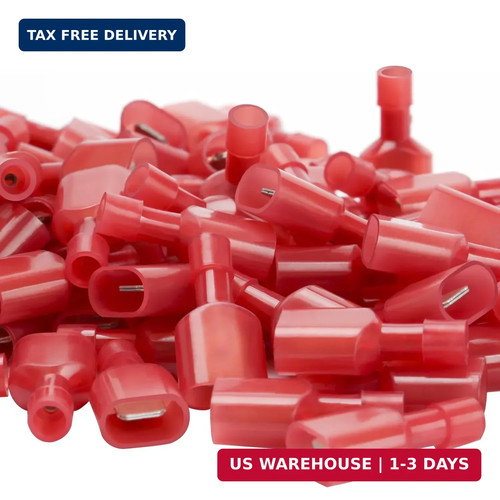 Red male spade connector - male,