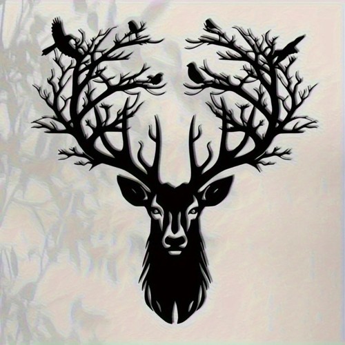 Large metal deer tree wall - large,