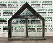 GABLE END WOODEN WINDOW SOLID OAK TRIANGLE DOUBLE GLAZED EXTERNAL USED CASEMENT