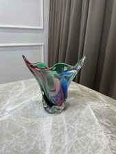 Art Glass Vase Multicolor Hand