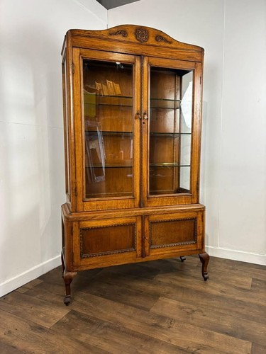 Vintage oak display - vintage, cabinet