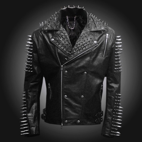 New mens black punk silver - punk,