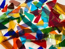 Stained glass offcuts - stained, for