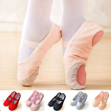 Adult Kid Child Ballet Canvas Dance Shoes Soft Pointe Gymnastics Dance Slippers