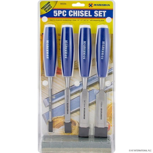5pc carpenters wood chisel - wood, set