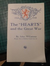 Book Scottish Football History - The Hearts & the Great War, McCartney, (Reprint