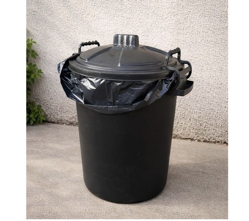 50l plastic black bin - plastic, with