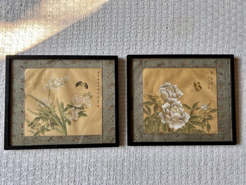 1964 chinese hand painted silk - hand,