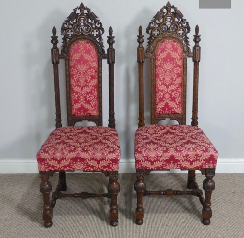 Fine carved pair - carved, gothic